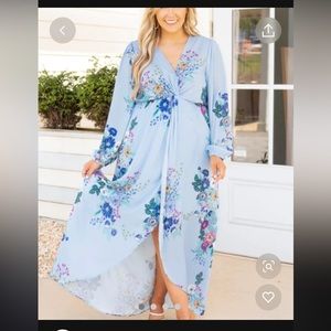 Light blue long sleeve dress. XL Chic Soul. Worn once for a baby shower.